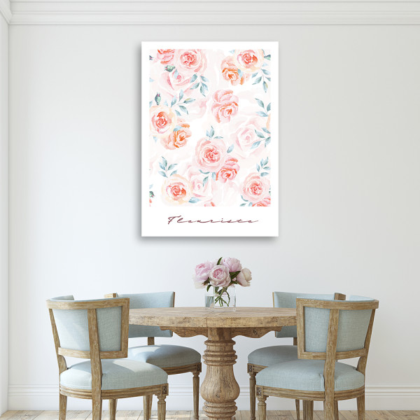 Feeby Obraz na płótnie, Pastelowe Kwiaty Róża 40x60