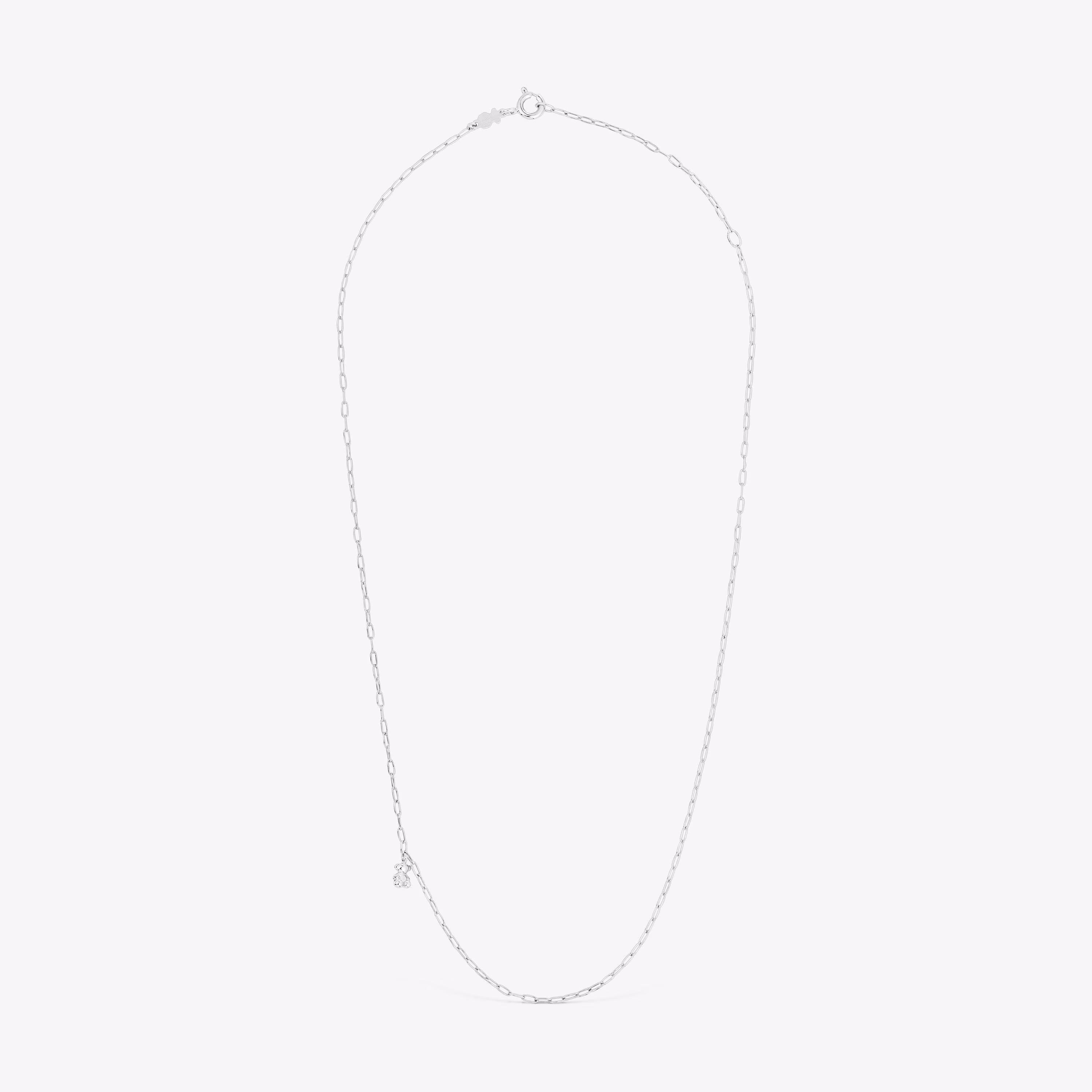 Collar de plata con anillas ovales Bold Bear