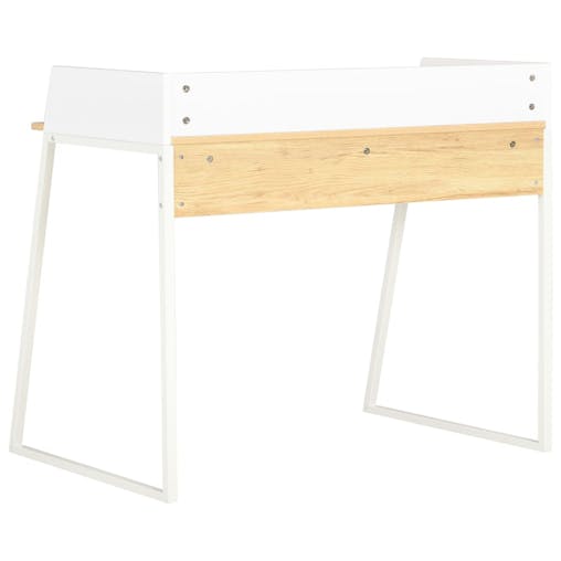 NNEVL Desk White and Oak 90x60x88 cm