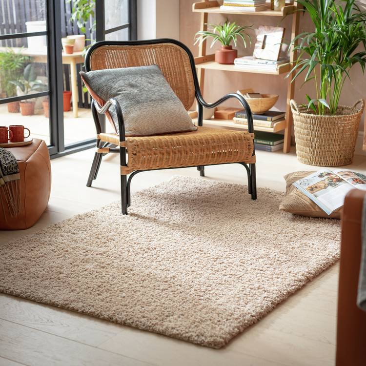 Habitat Cosy Natural Shaggy Rug - 80x150cm