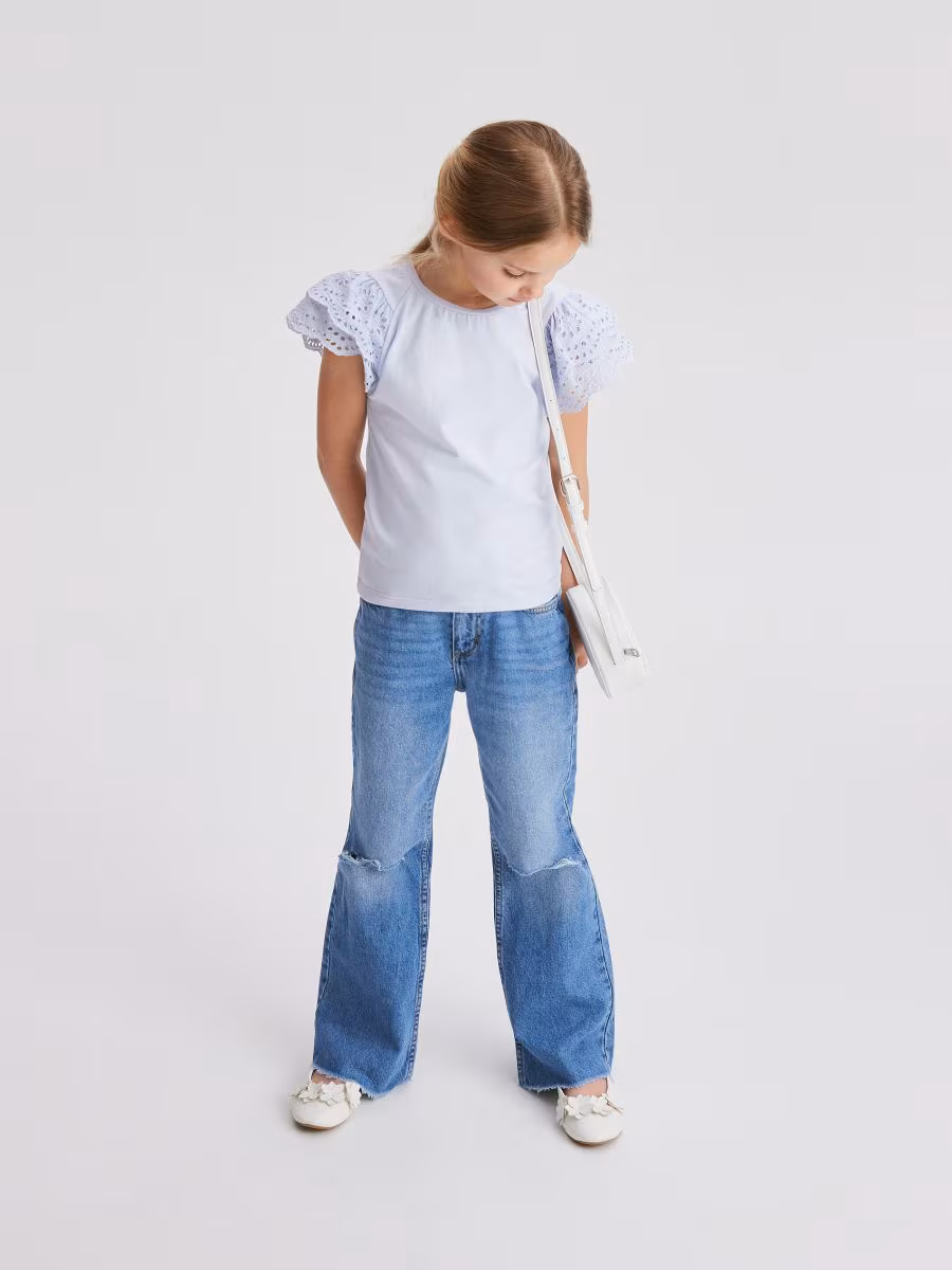 Flare Jeans With Hem Splits
