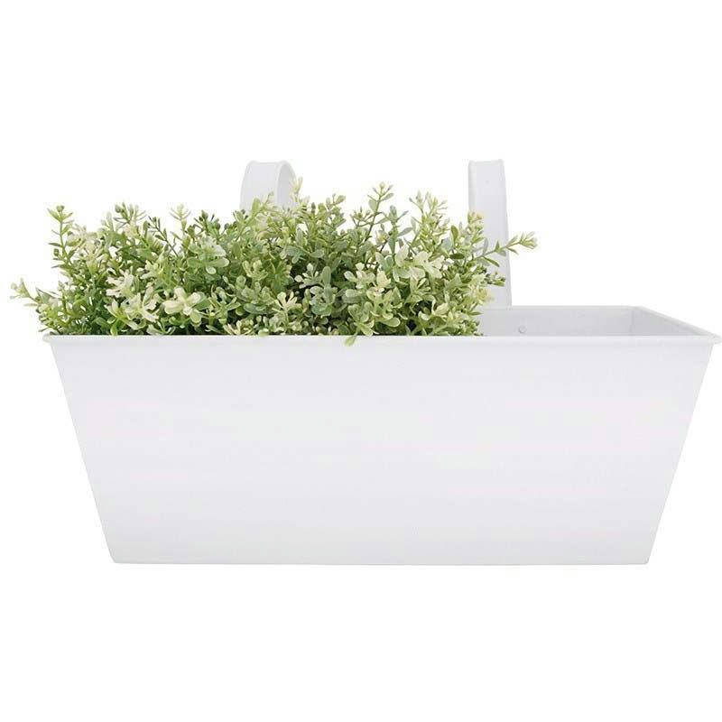 - Jardinière balcon en zinc à suspendre blanc