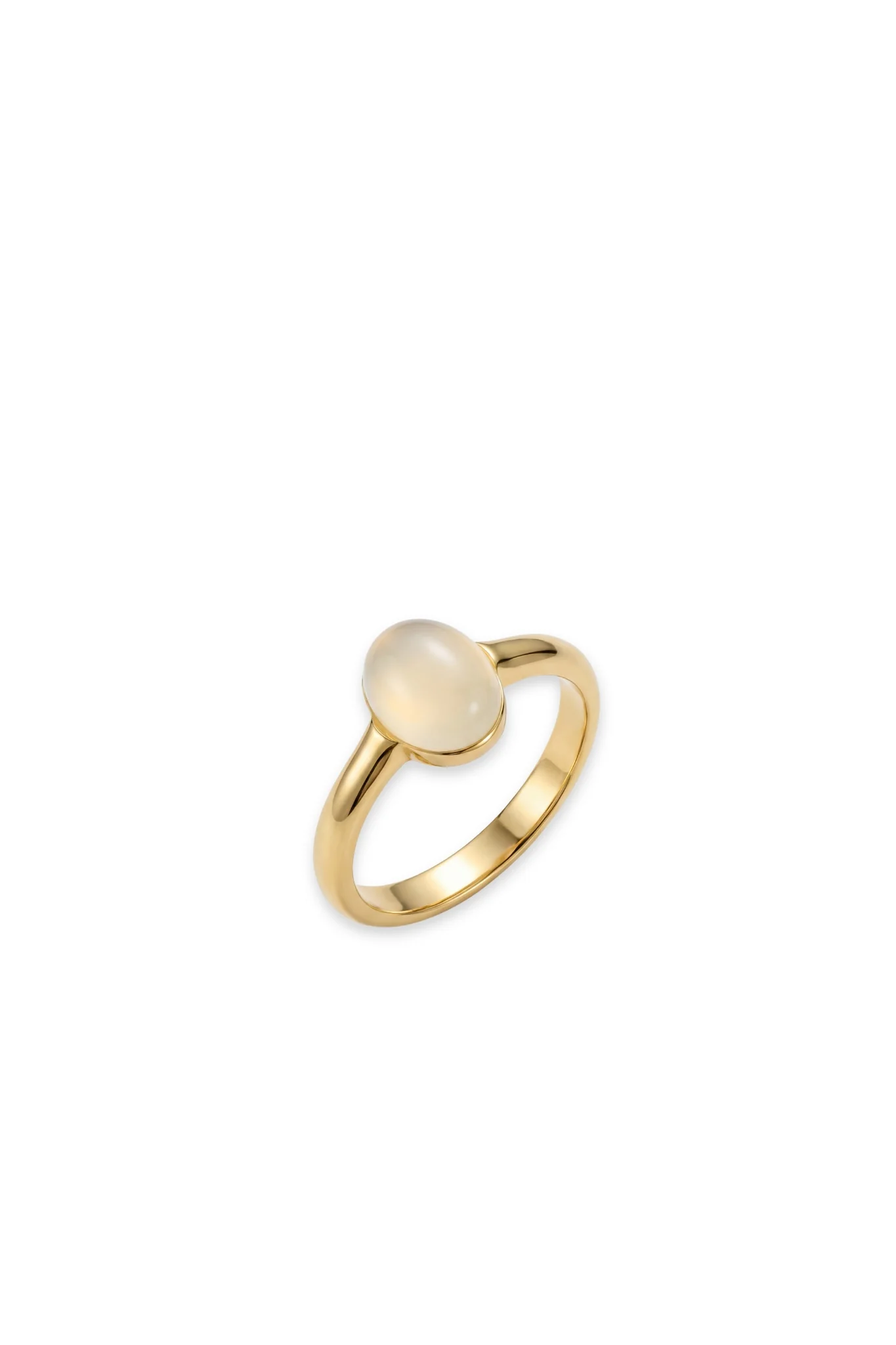 Halo — White Chalcedony Cabochon Ring