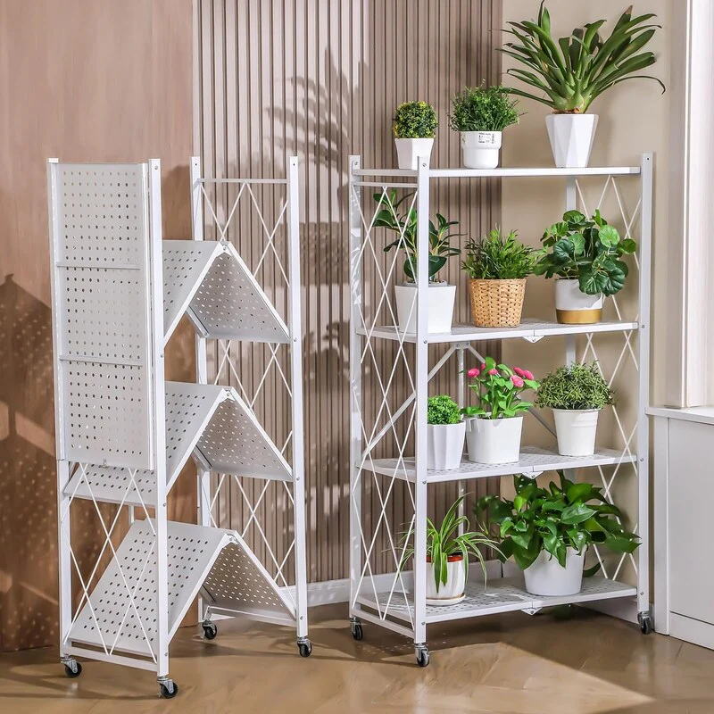 4-Tier Heavy Duty Foldable Metal Rack Storage Shelving Unit - 3.93D x 15.74W x 47.6H