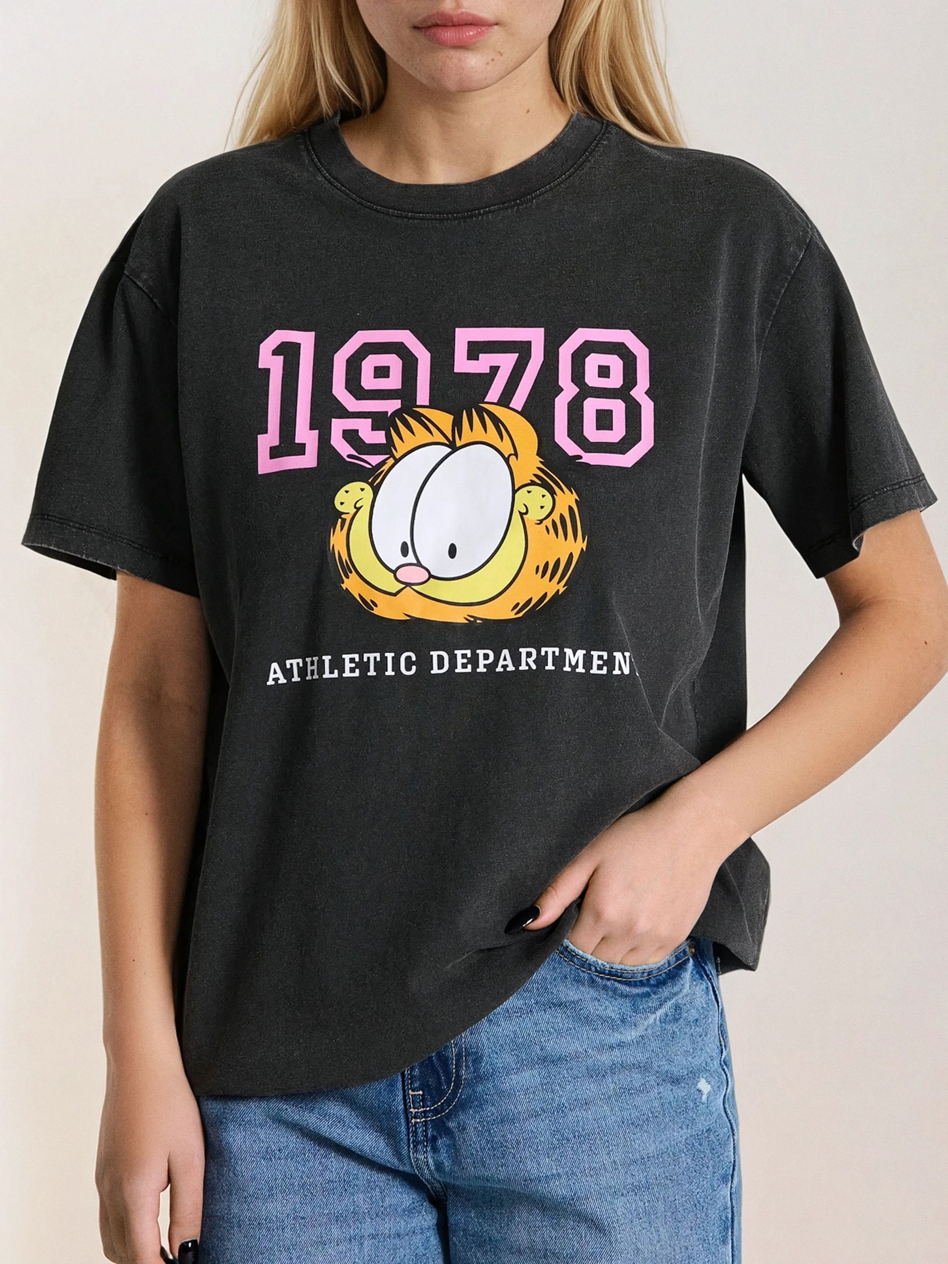 Koszulka z efektem sprania Garfield