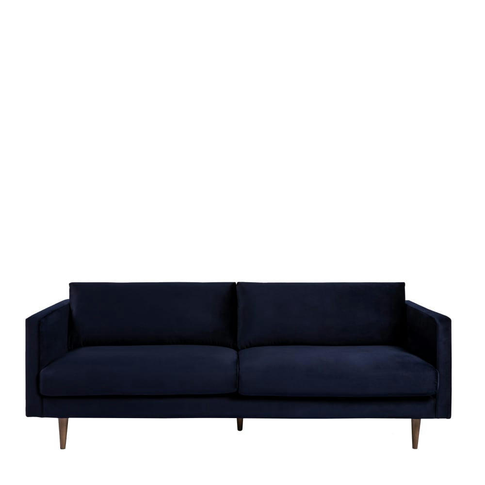 HACKBERRY - Canapé 3 places en velours bleu marine