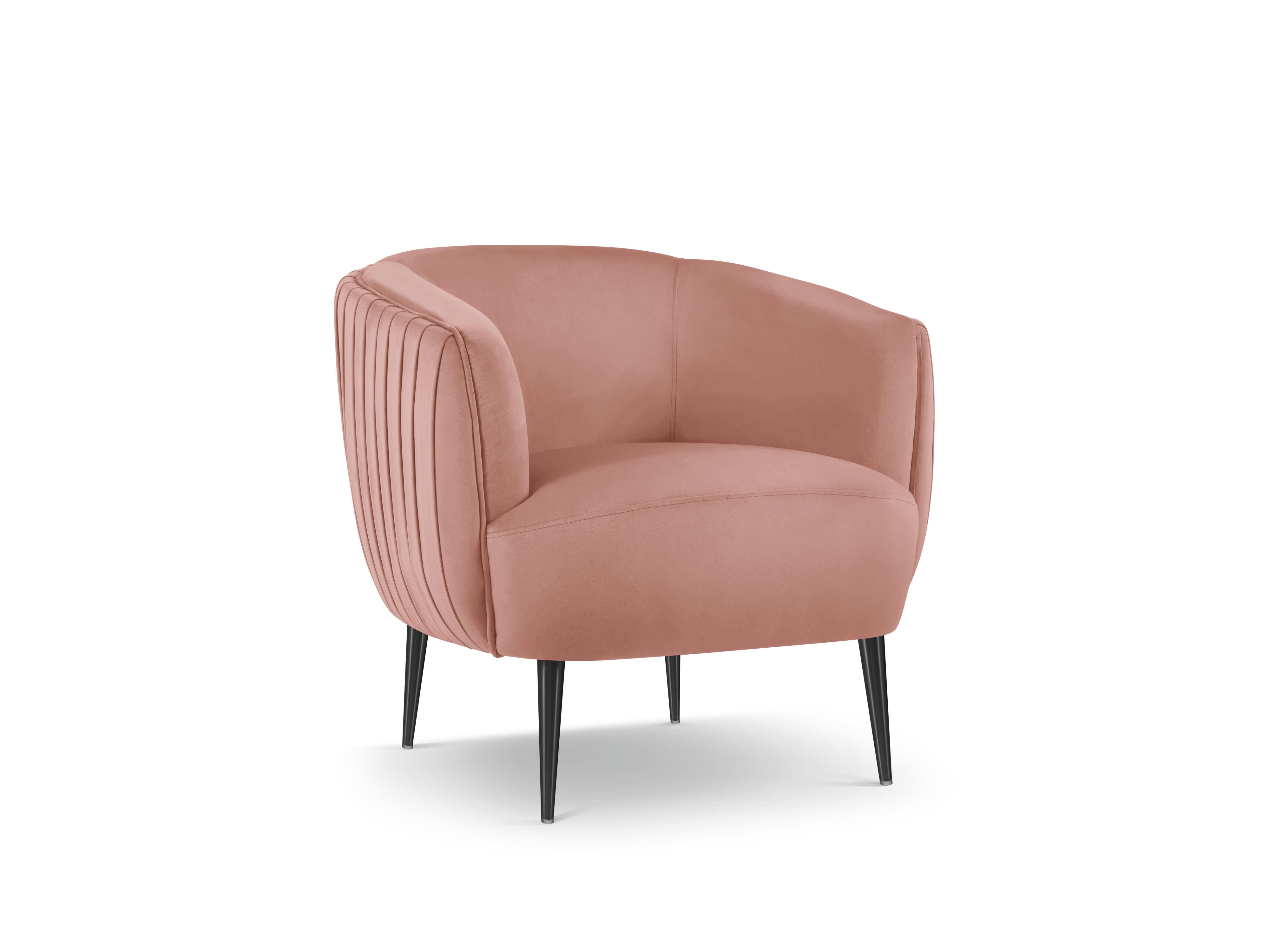 MOSS - Fauteuil en velours rose