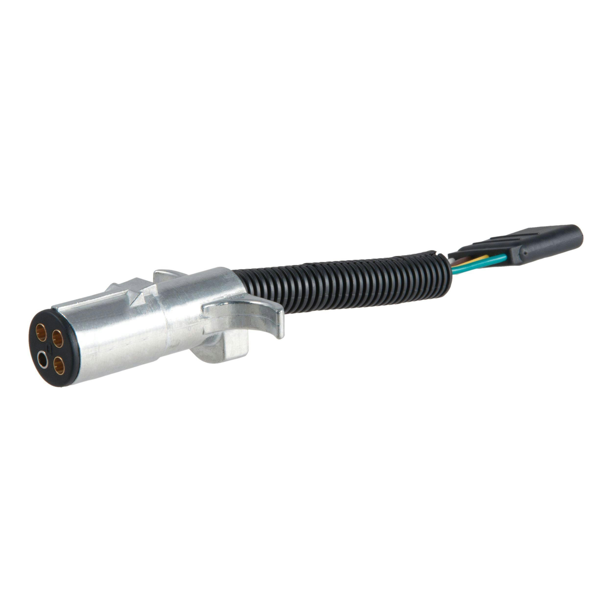 CURT Electrical Adapter 4-Way Round Vehicle to 4-Way Flat Trailer