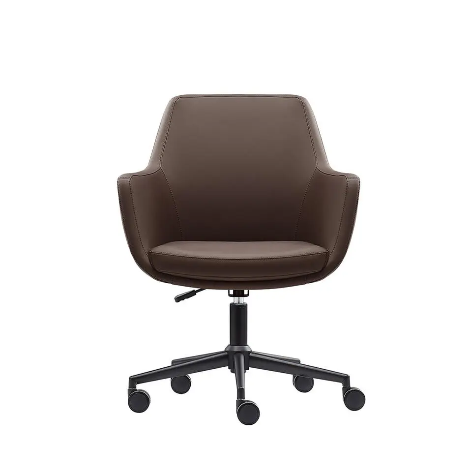Bureaustoel/Eetkamerstoel Volos - Donkerbruin - PU-leer