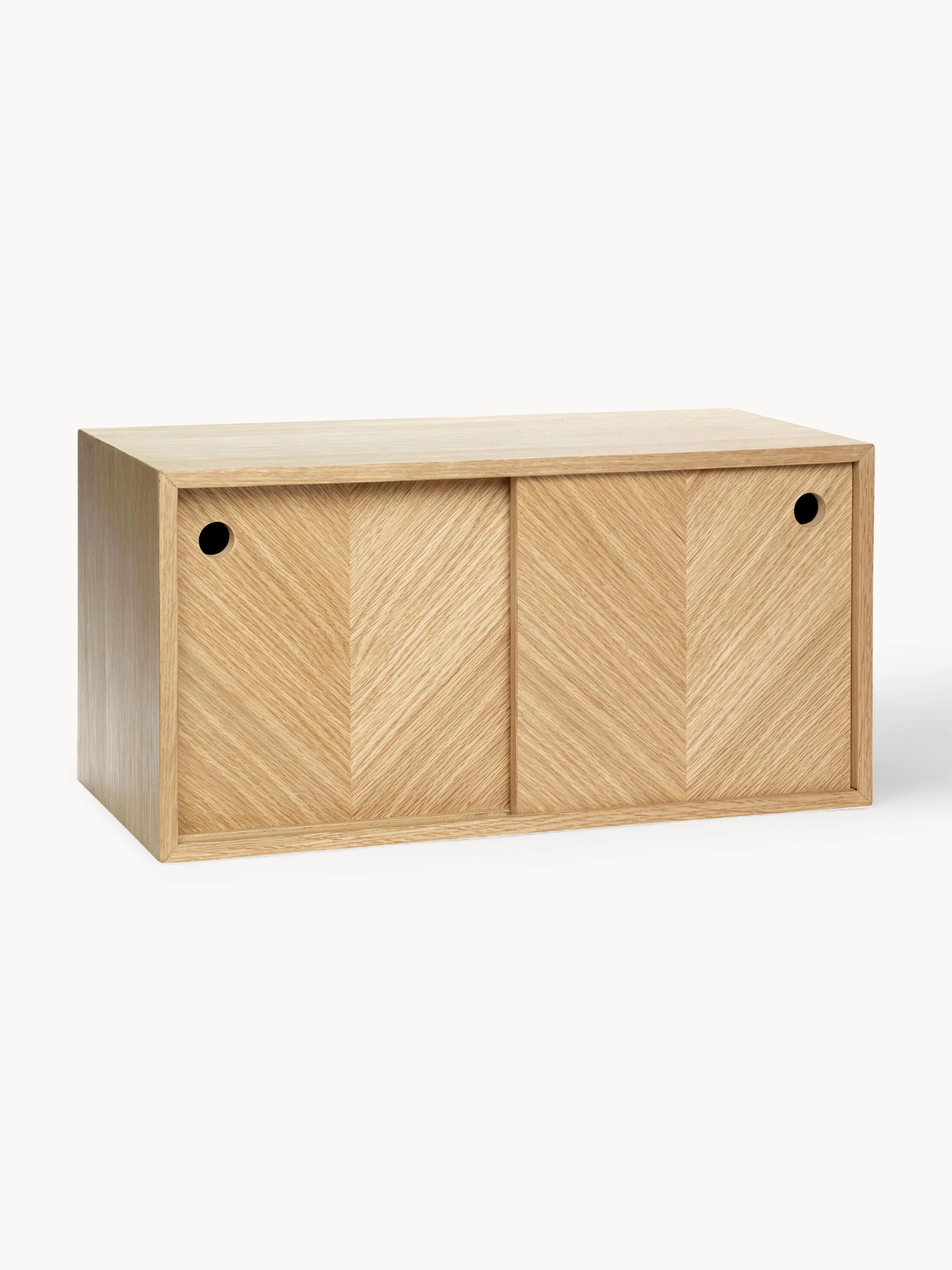 Holz-Wandregal Herringbone mit Fischgrätmuster