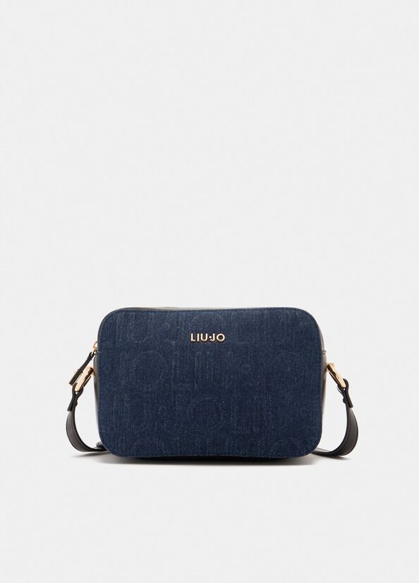 Borsa a tracolla media in denim
