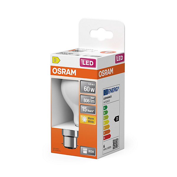 OSRAM Lampe LEDAmpoule étoile forme A 60 filament 5,9 W Mat B22d