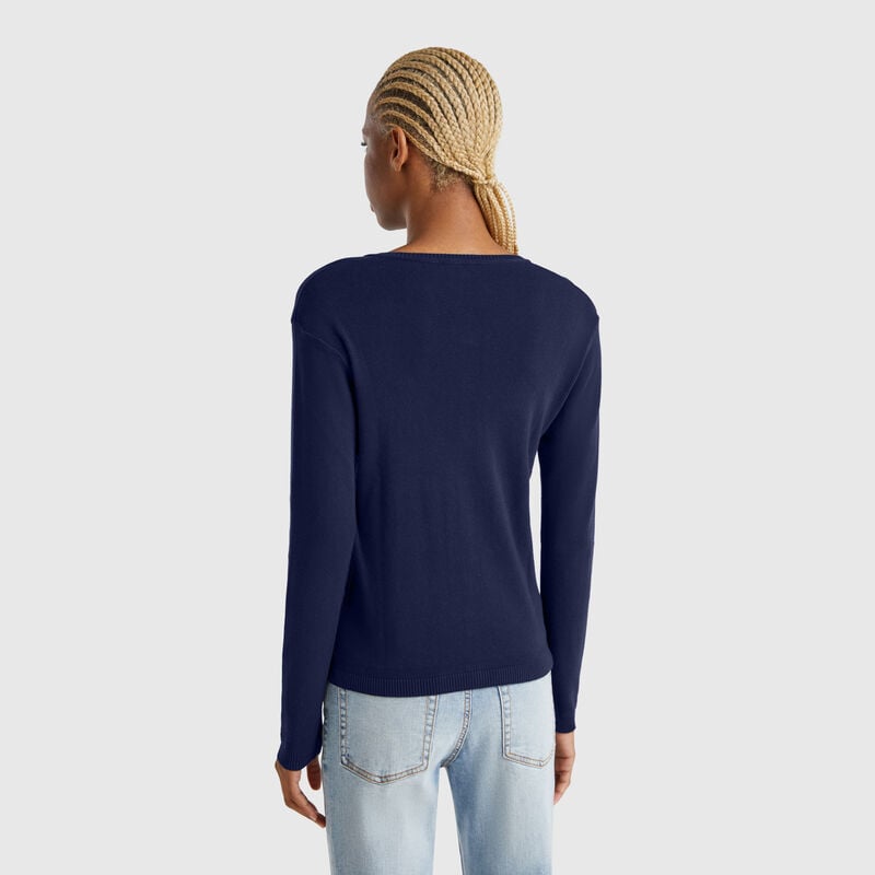 Midnight blue 100% cotton cardigan