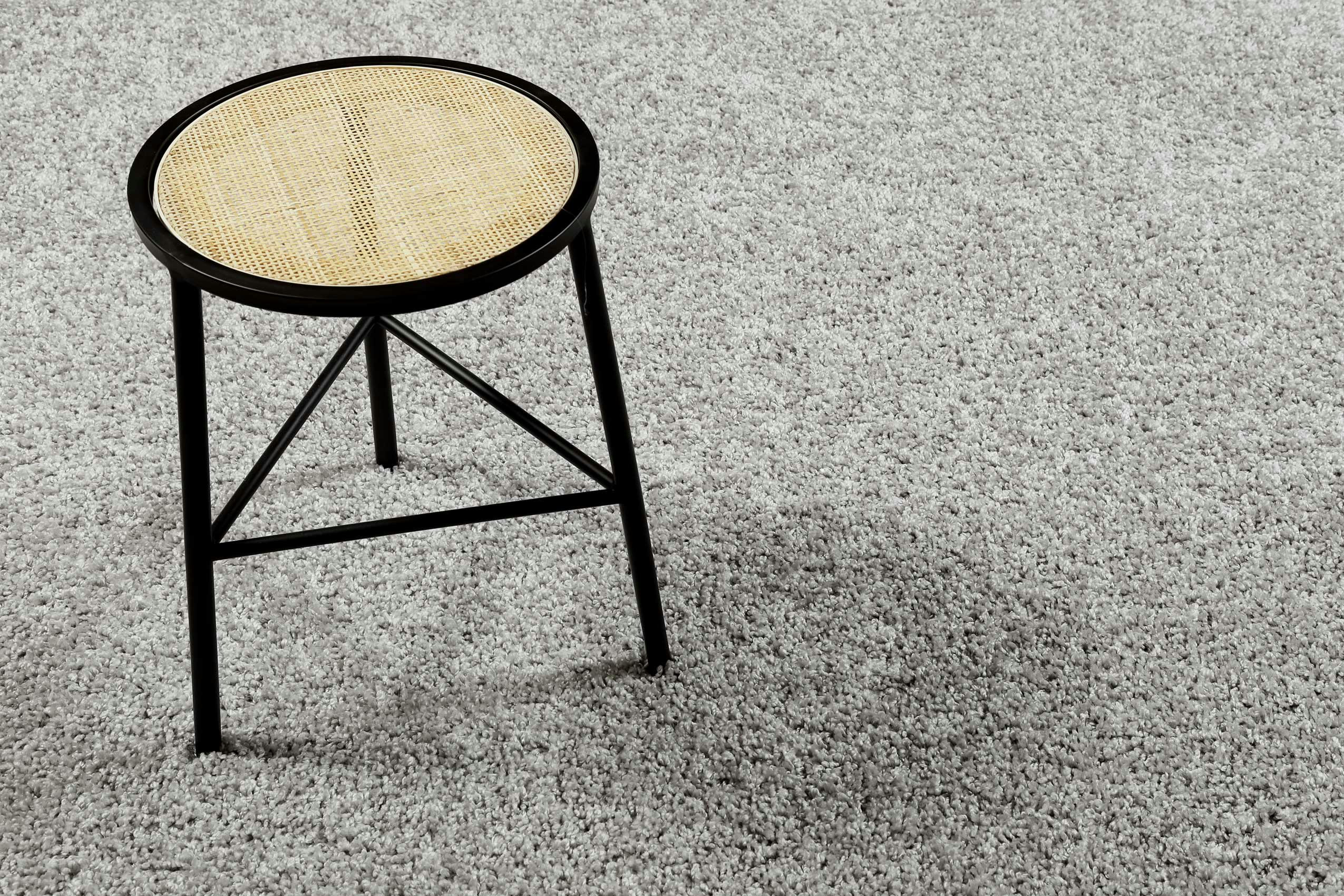 #WHISPER SHAG - Tapis de couloir poils longs effet bouclette gris clair 80x400