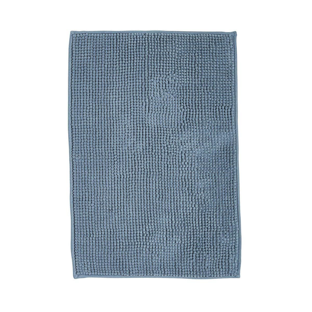 ESSENTIAL - Tapis de bain Bubble uni en Polyester Bleu ardoise 60x40 cm