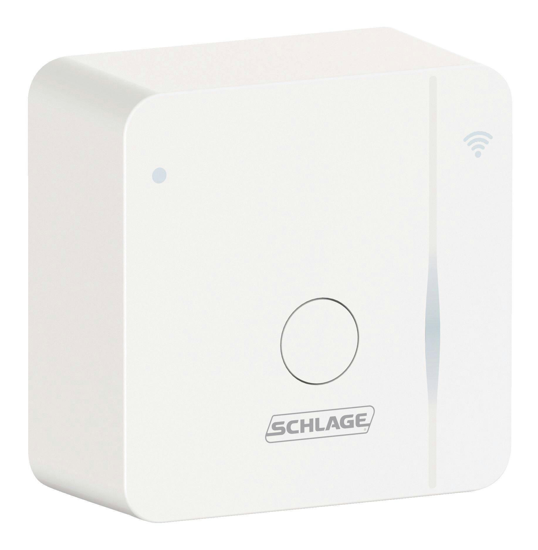 Schlage BR400 Sense 40-ft Bluetooth Range Wi-Fi Adapter, White