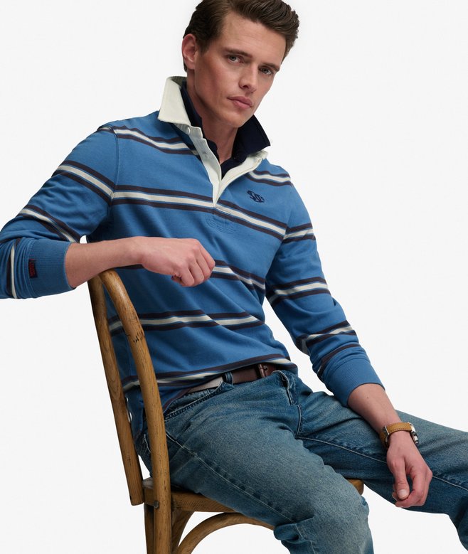 Vintage Athletic Stripe Rugby Top