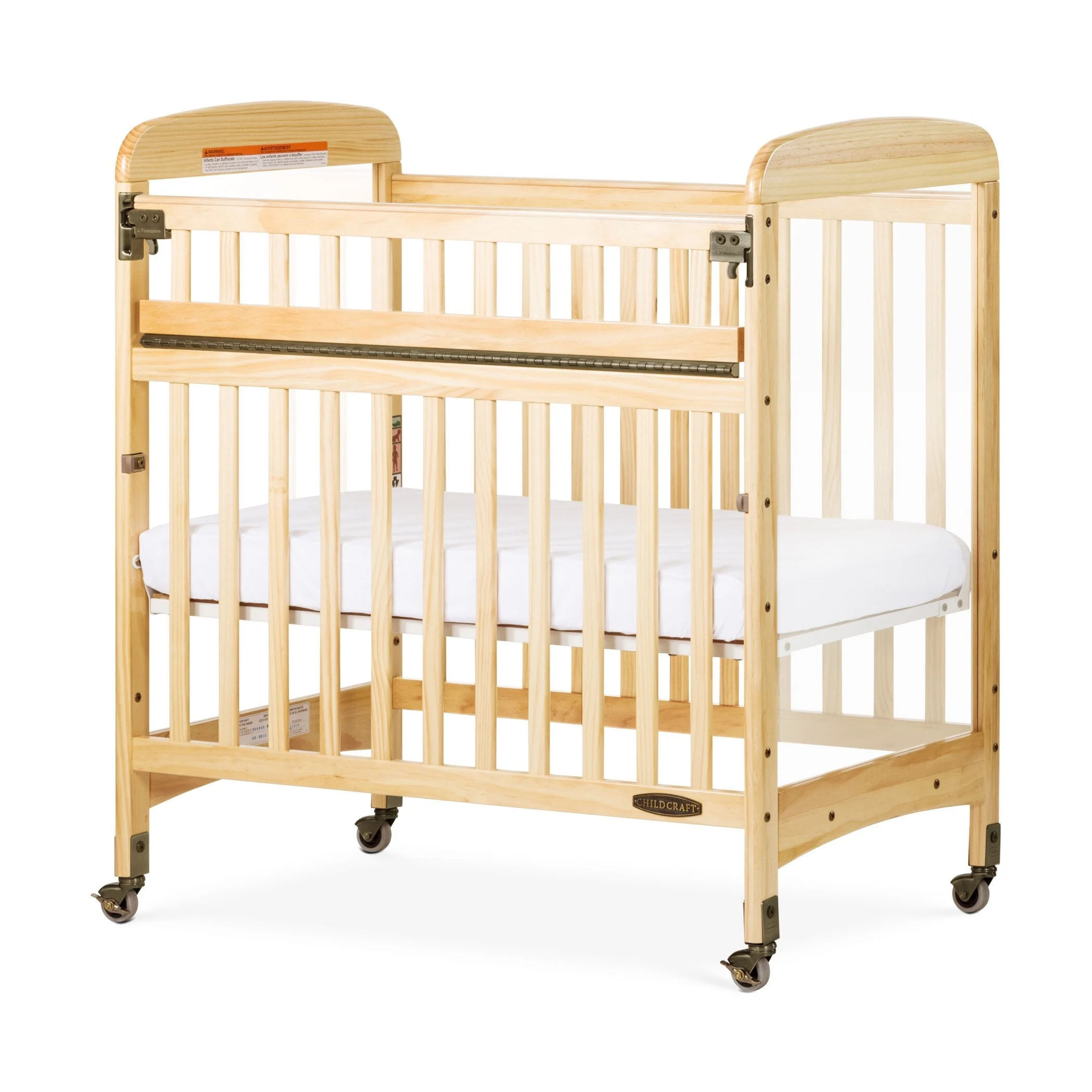 Child Craft Avery SafeAccess Compact Clearview Crib with 2 Casters