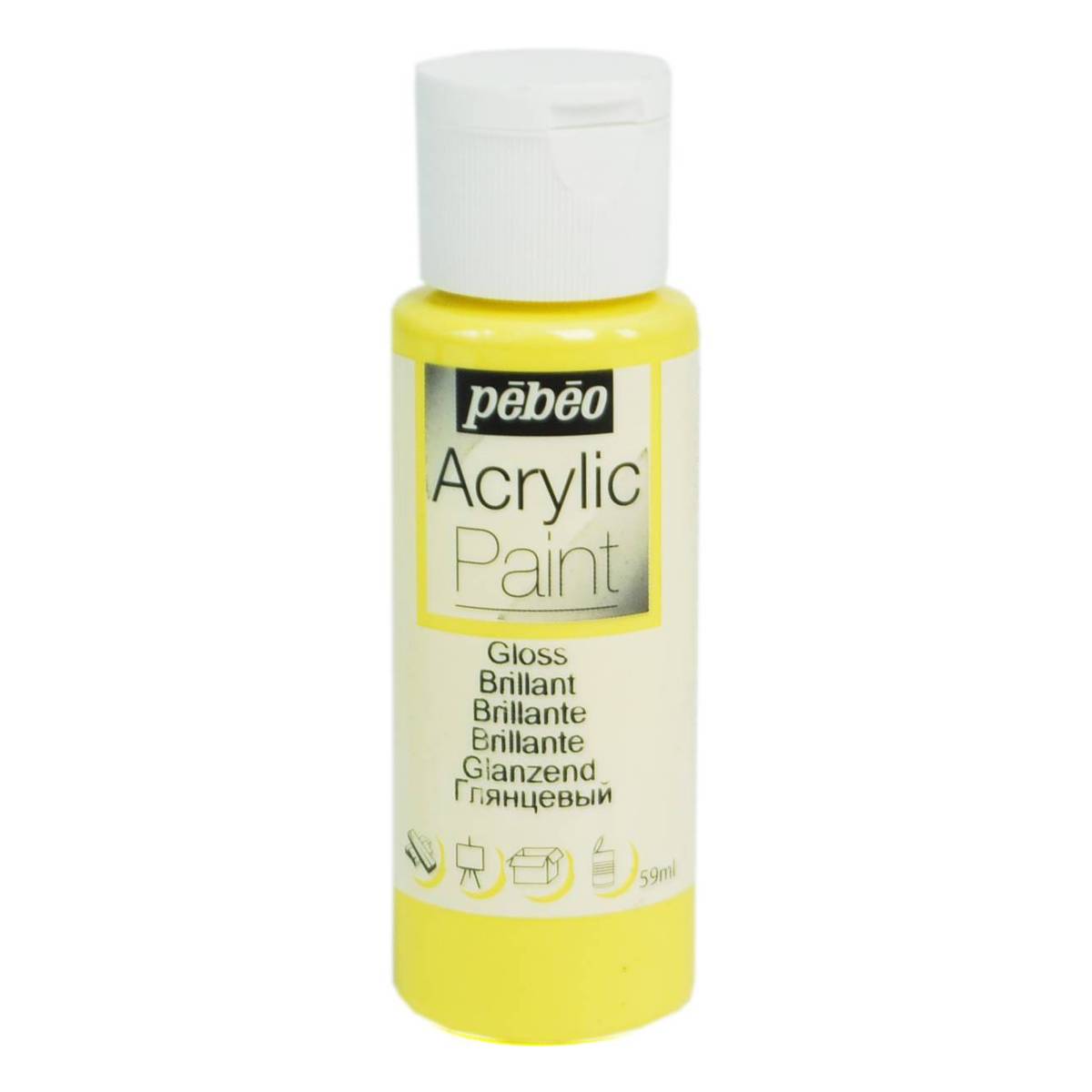 Pebeo Bright Yellow Gloss Acrylic Craft Paint 59ml