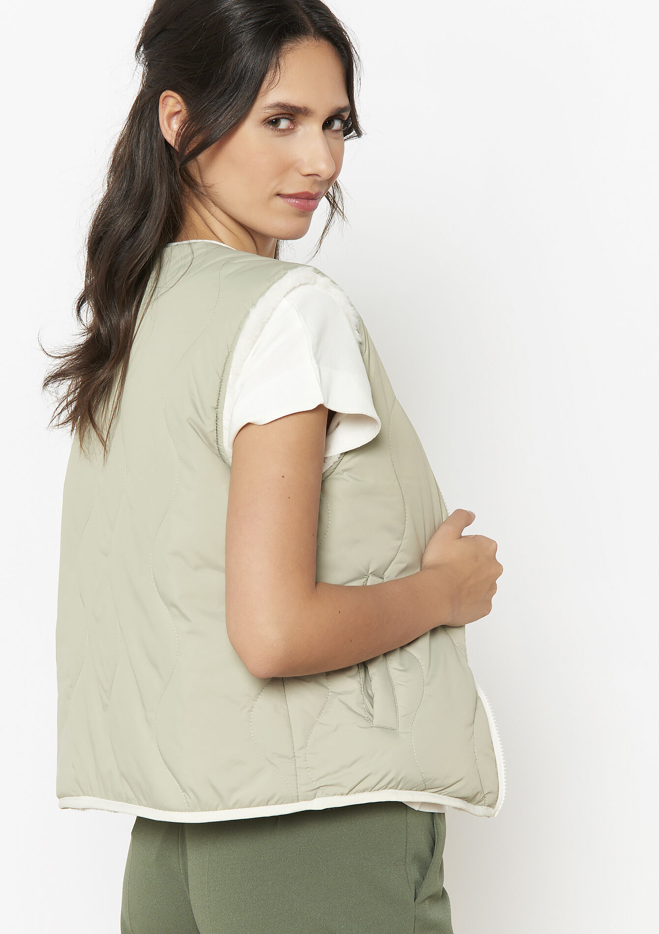 Omkeerbare mouwloze vest