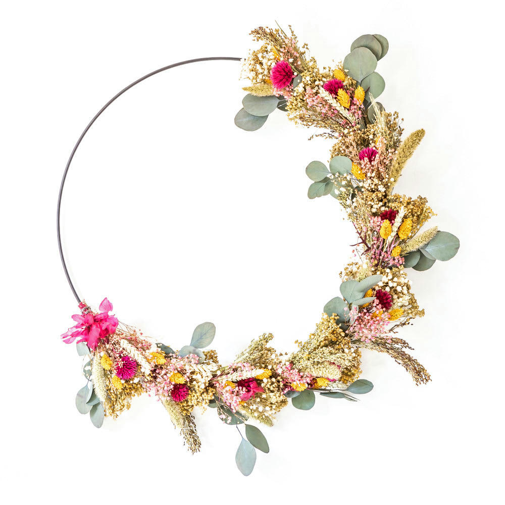 - Couronne murale de fleurs séchées Hermione Diamètre 30cm