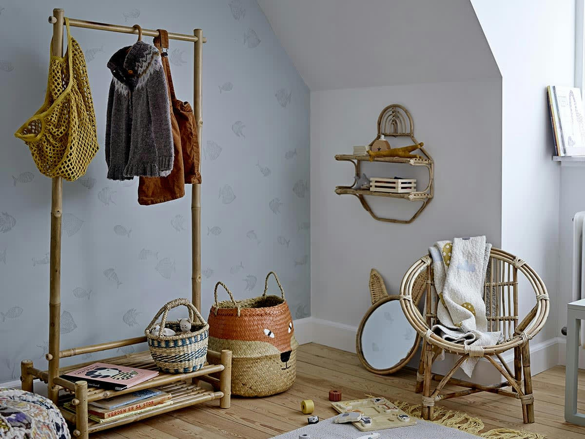 - Panier enfant renard en jonc de mer marron et beige