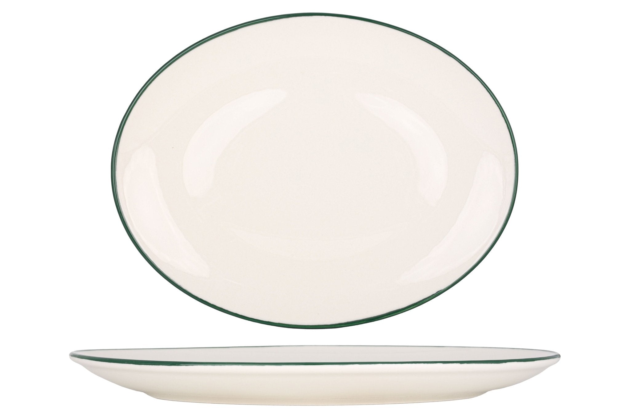 Rinart Serveerschaal - Green Edge - Porselein - 31 cm - set van 2