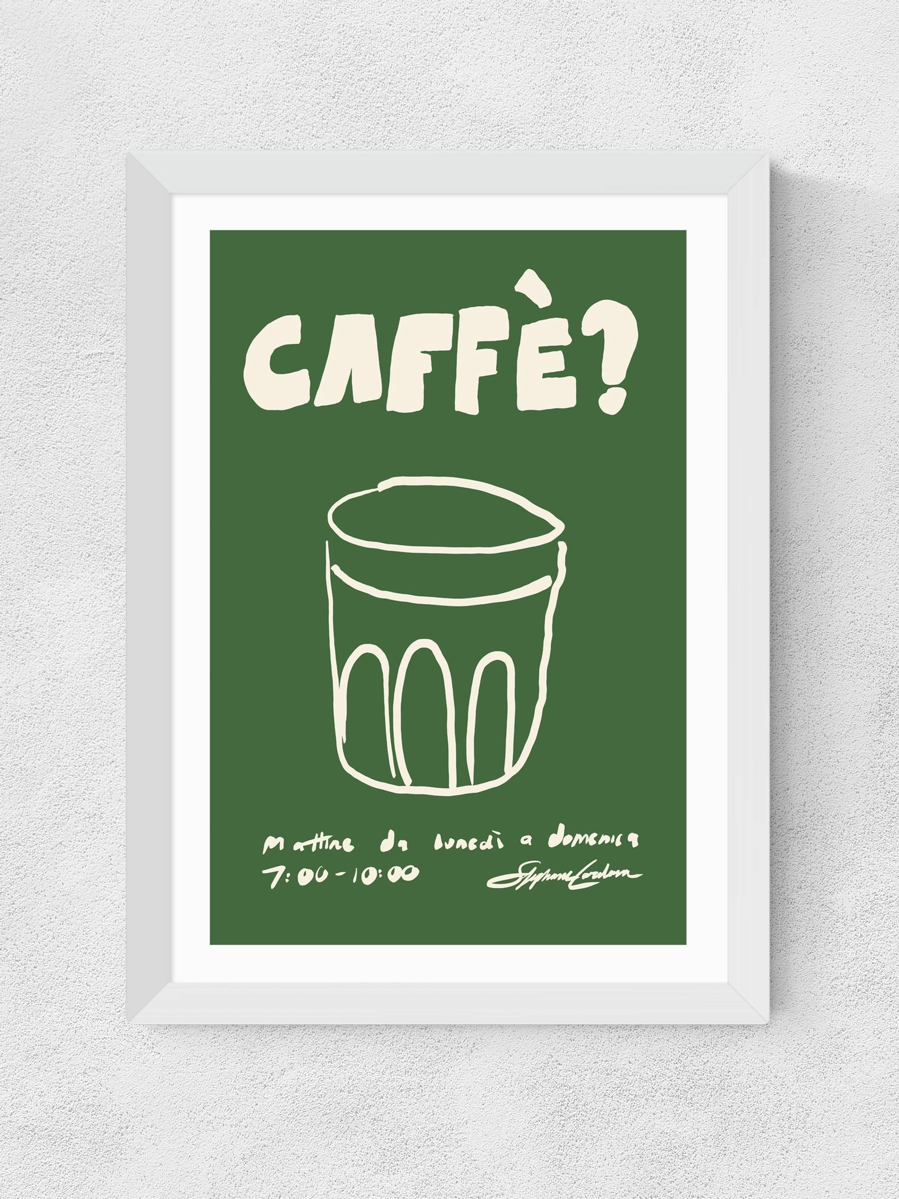 East End Prints White Caffe Wall Art Print by Stephie Cardona