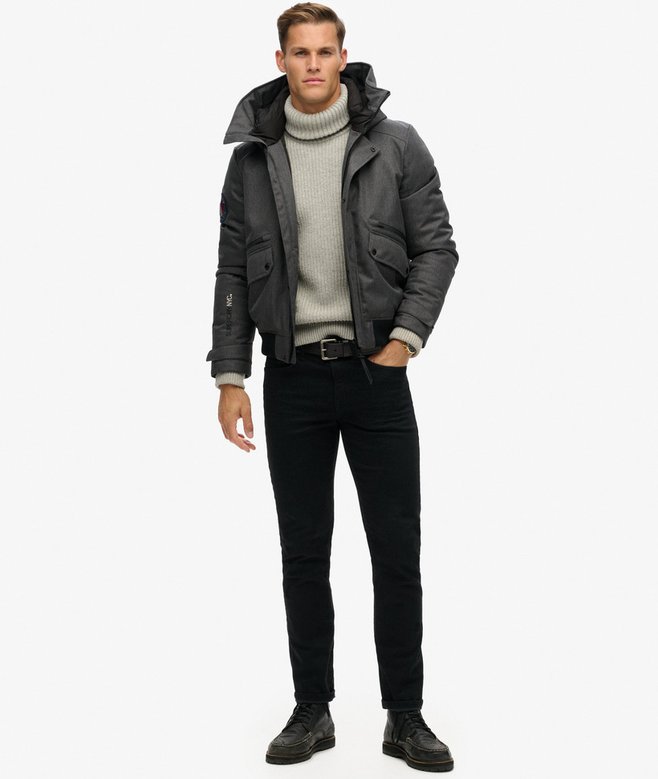 City Tweed Padded Bomber Jacket