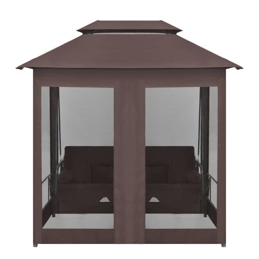 NNEVL Gazebo Convertible Swing Bench Coffee