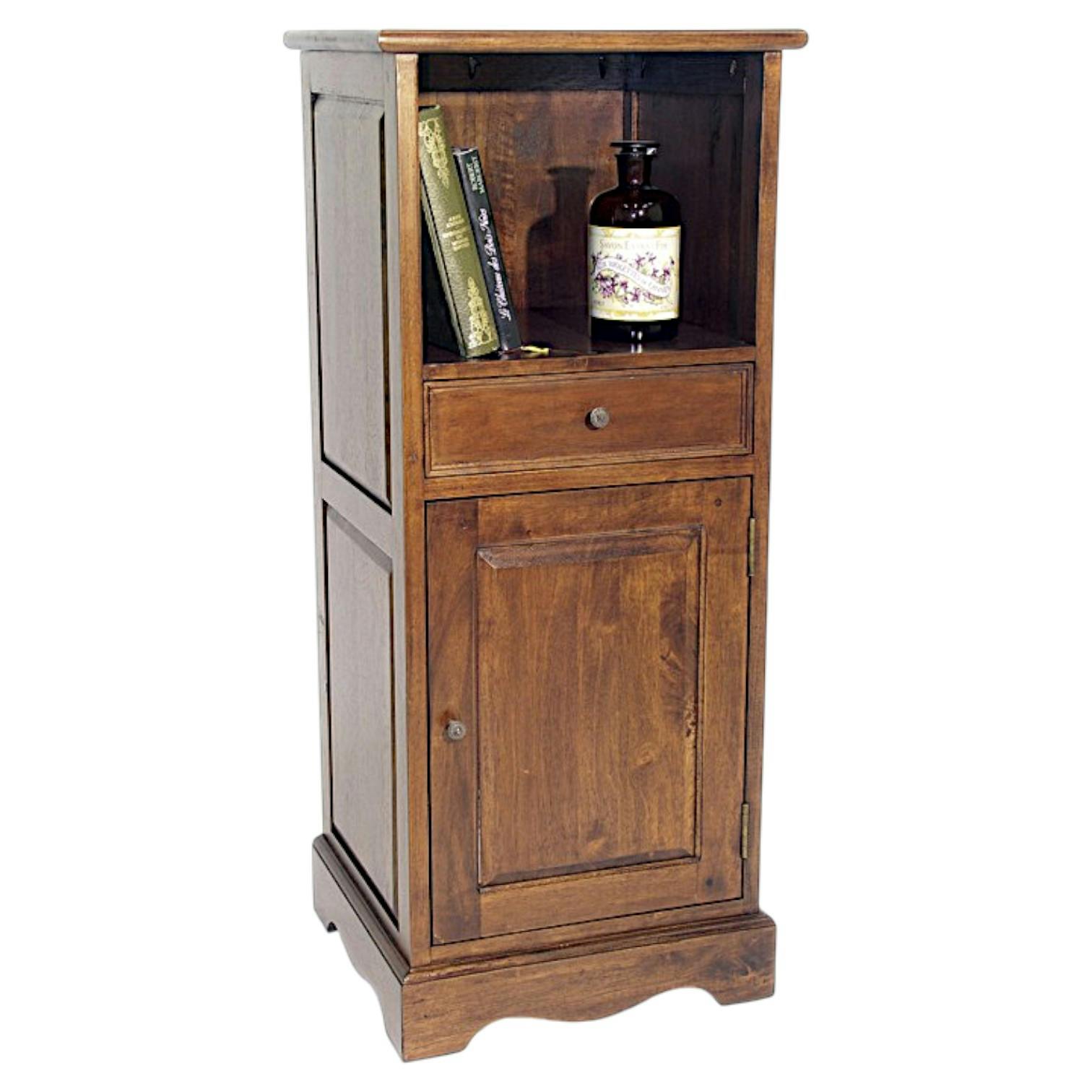 Meuble de rangement Hévéa 1 porte, 1 tiroir, 1 niche 45x42x107cm TRADITION