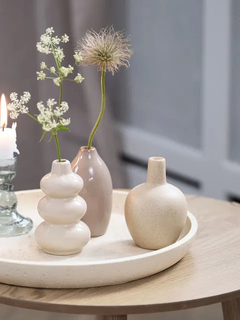 Vase AMUNDSEN Ø6xH10cm beige 3 stk/pk