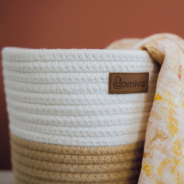 Lot de 2 panières de rangement pour bébé (18x16 cm - Naturel)