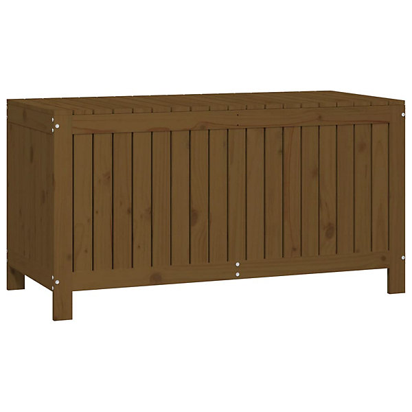 Coffre boîte meuble de jardin rangement bois marron Helloshop26