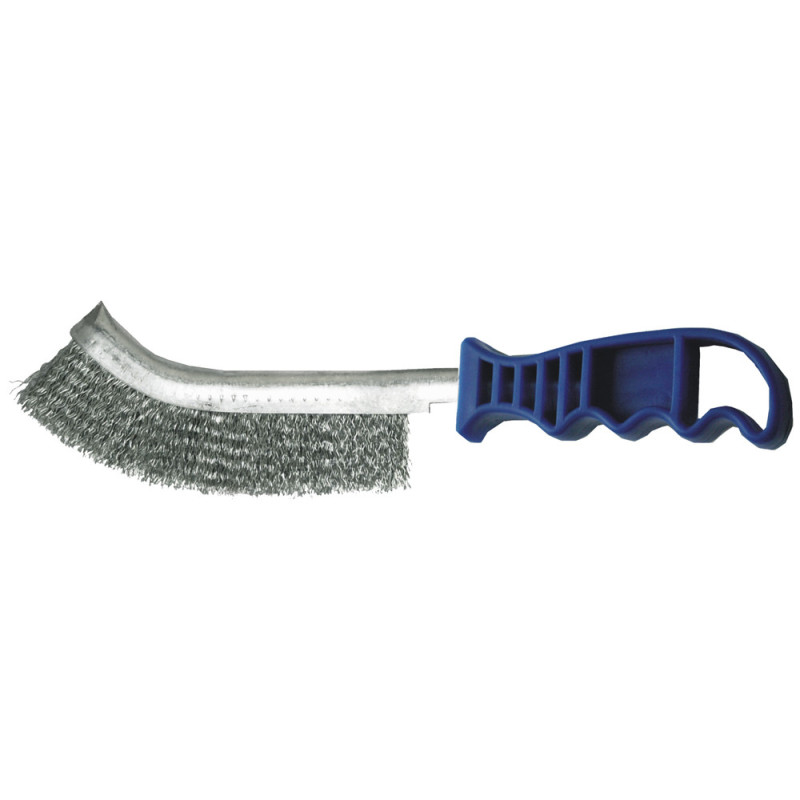 Brosse en acier coudée avec poignée en PVC