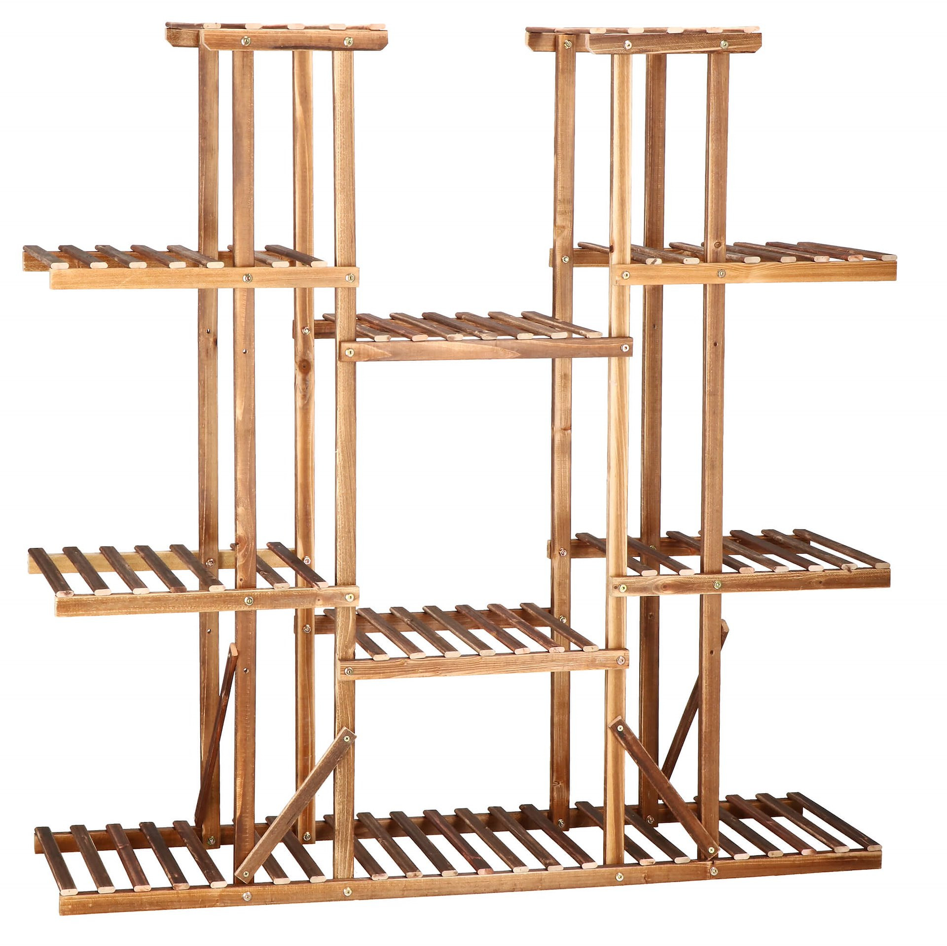 Kwietnik drewniany 119 cm stojak na kwiaty, brązowy