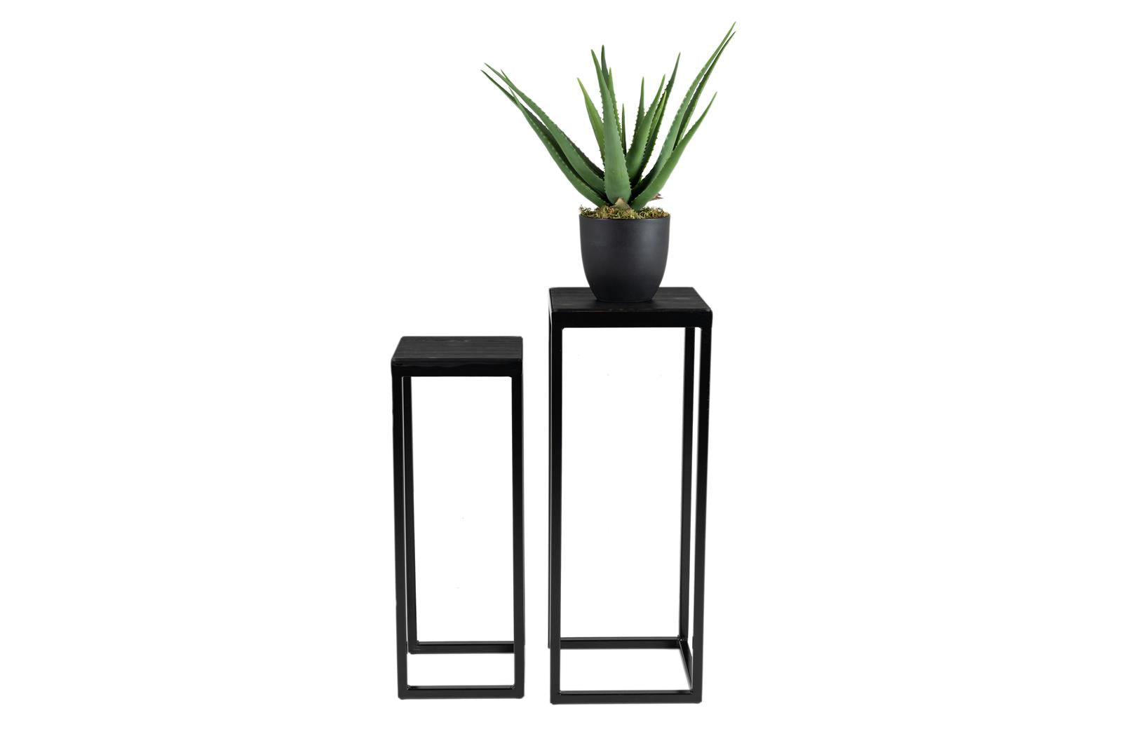 MaximaVida vierkante plantentafel set Vancouver zwart 79 cm - 100 kg draagkracht uitvoering