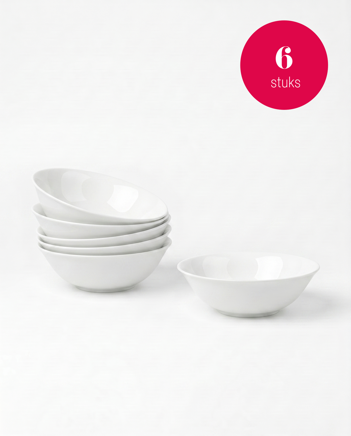 vtwonen - Kommen - Wit - 18 cm - Set van 6