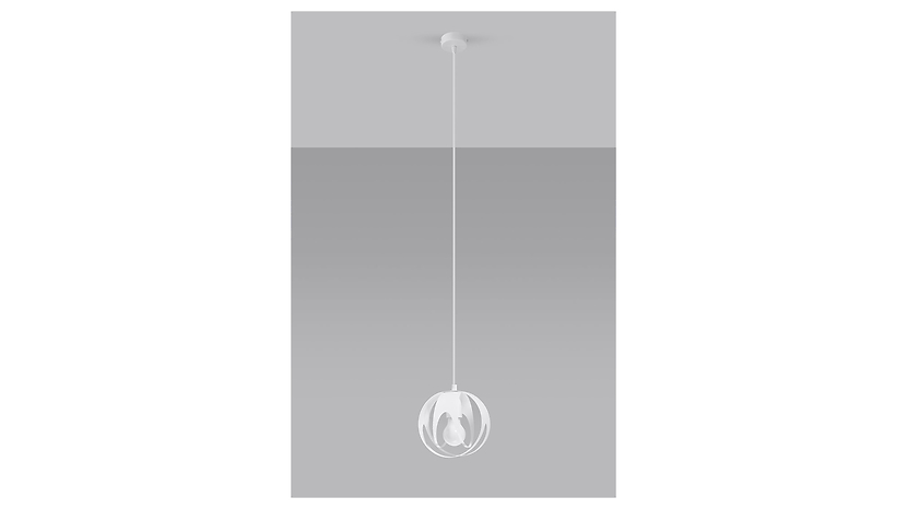Lampa wisząca Tulos 1 stalowa białą