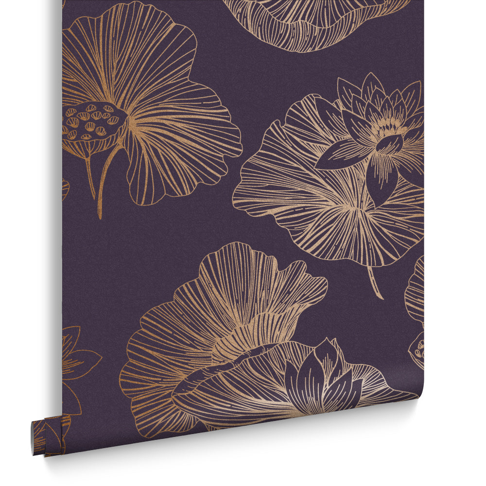 Graham & Brown Vliesbehang - Lotus Plum - 10mx53cm