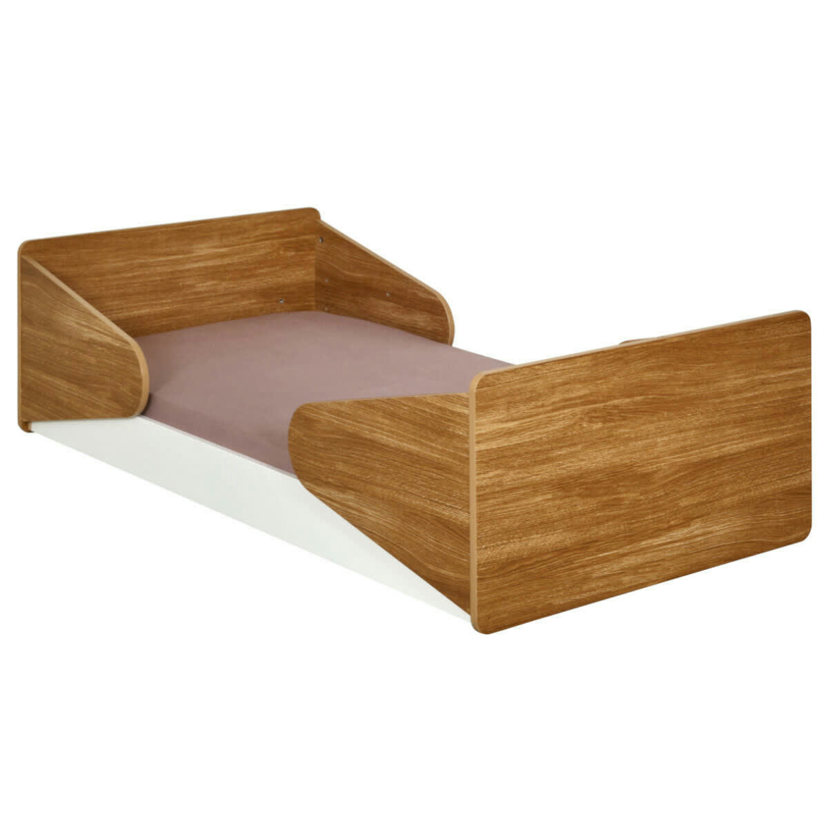 ZAHIA - Lit enfant 70x140 cm effet bois blanc et bois