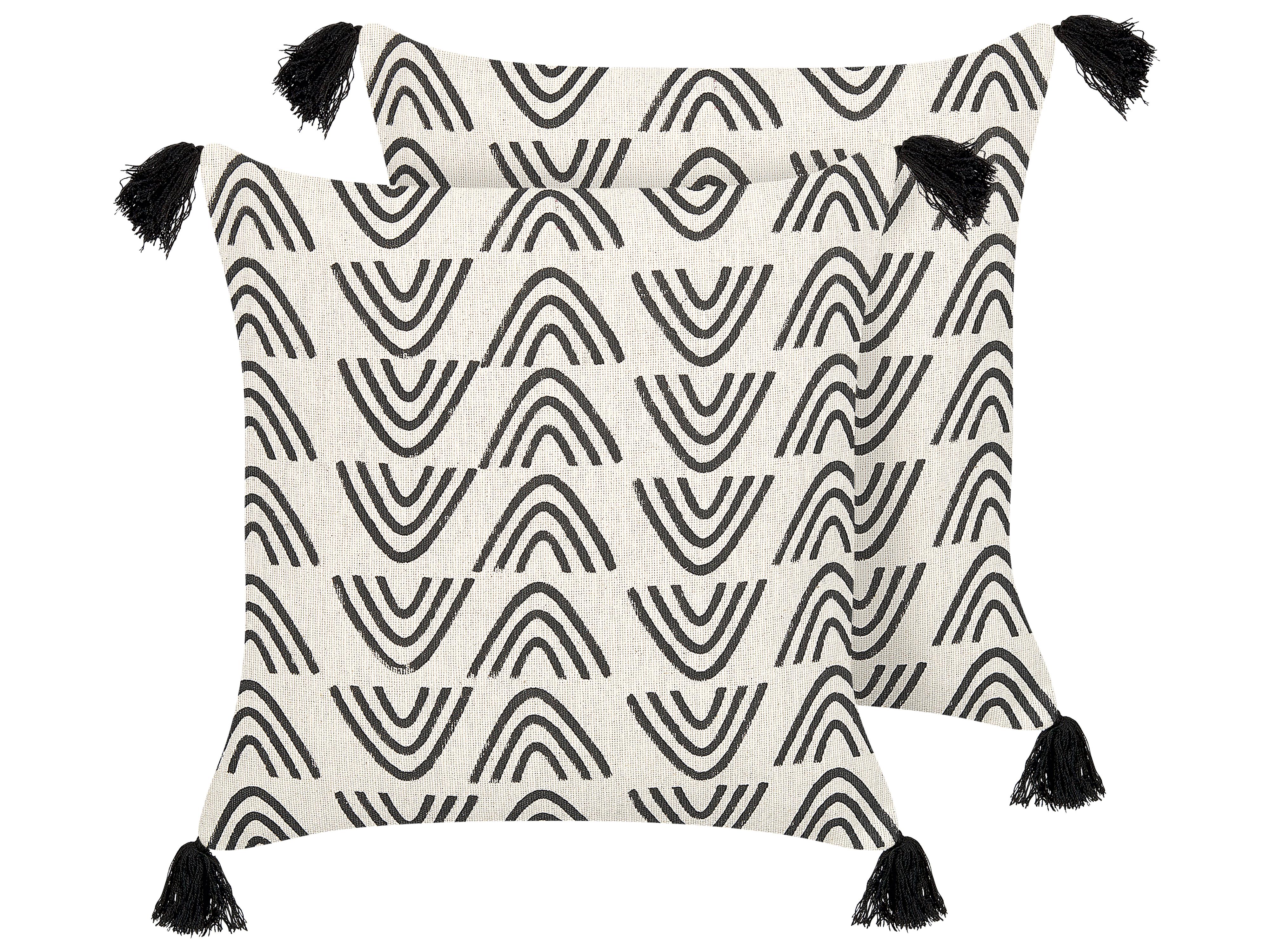 Throw Cushion MAYS Cotton 45 x 45 cm White Geometric Pattern