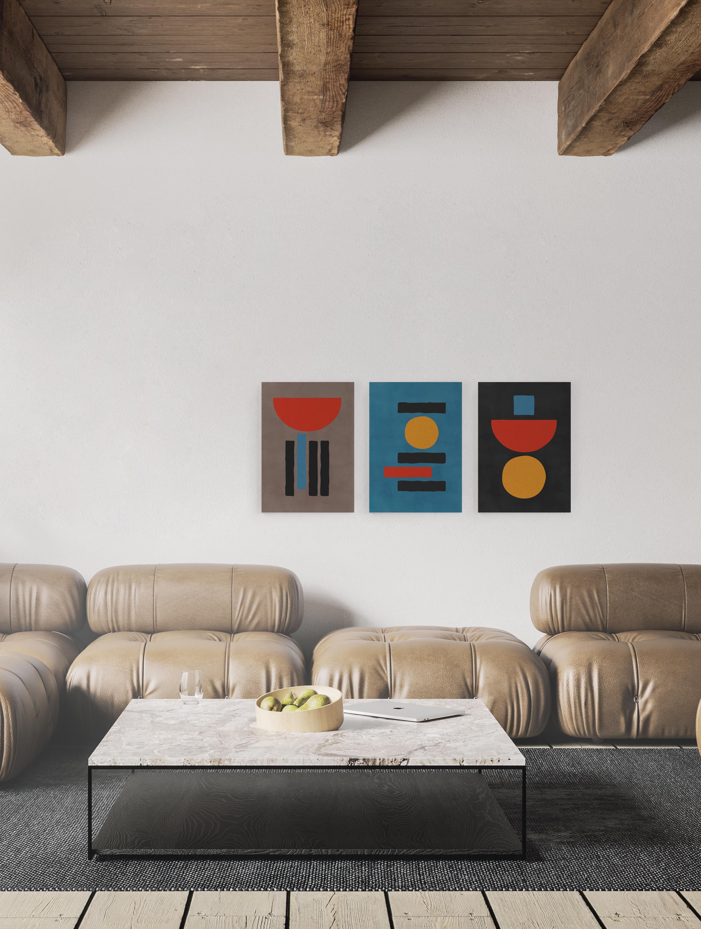Set 3 Canvas 60x40 Afdruk Geometrische Vormen