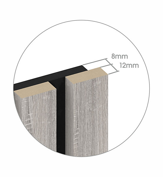 Panneau tasseau MDF coloris chêne blanc 280 x 90 cm
