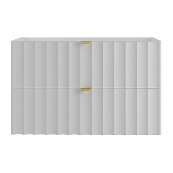 Meuble de salle de bain sous vasque suspendu ARCOS blanc 80 cm façades rainurées