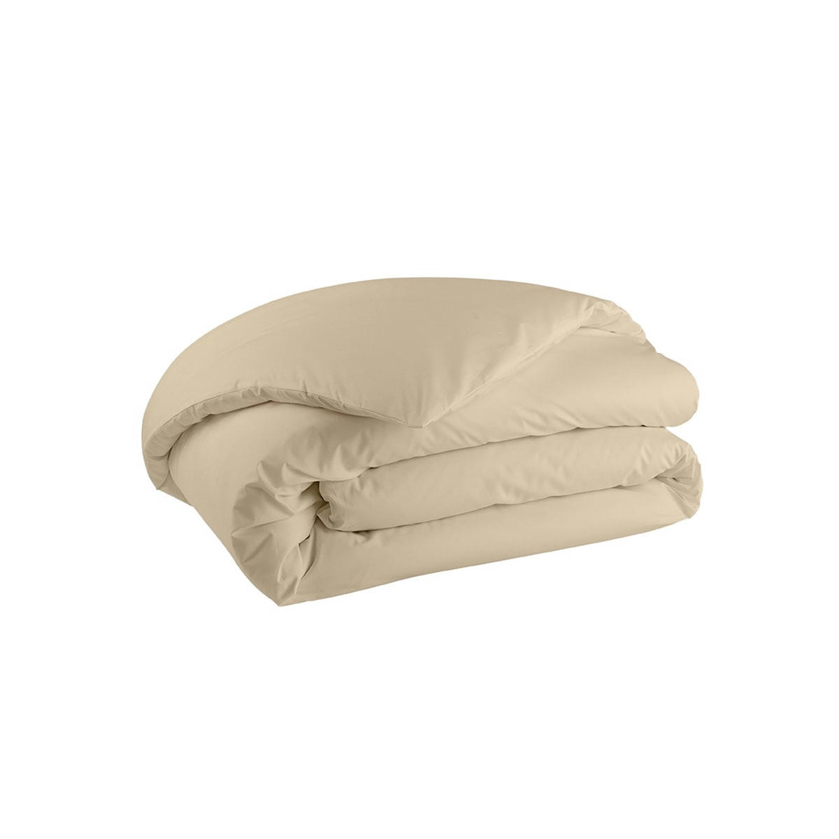 PREMIERE - Parure de lit en percale de coton beige lin 140x200