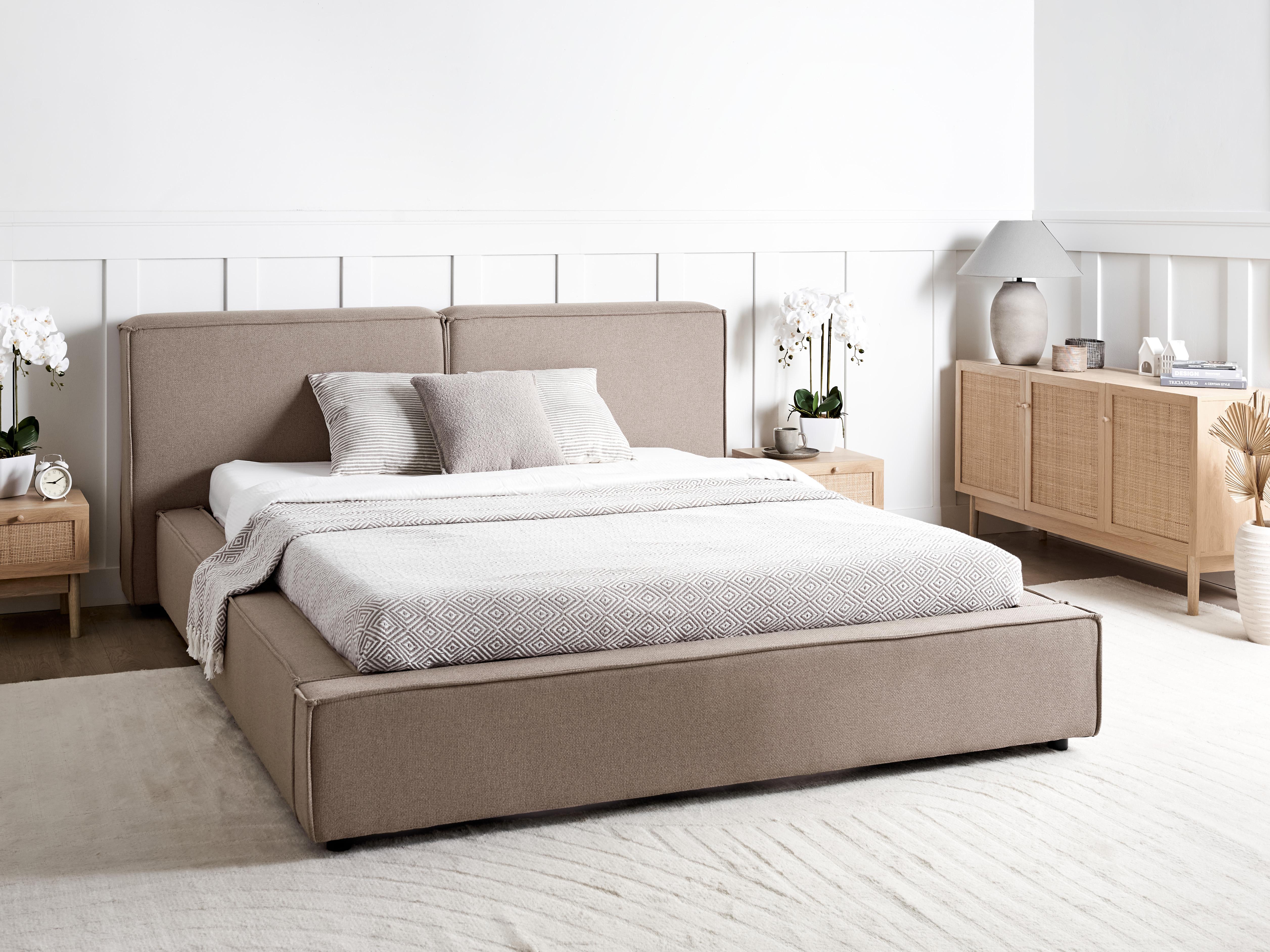 Waterbed Fabric LINARDS 160 x 200 cm (EU King Size) Taupe