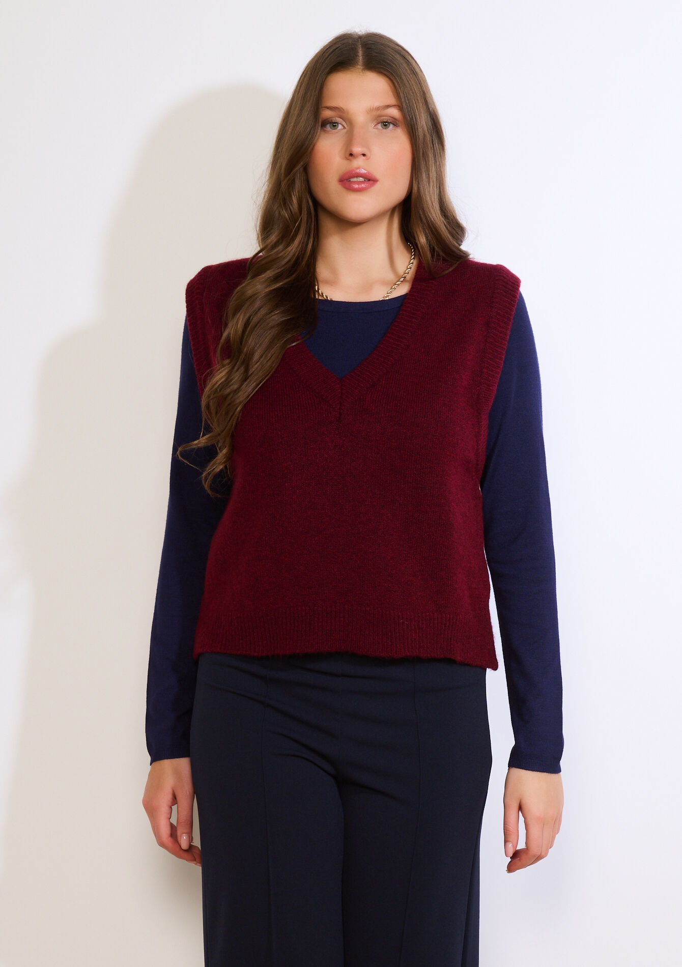 Mouwloze zachte knit-top