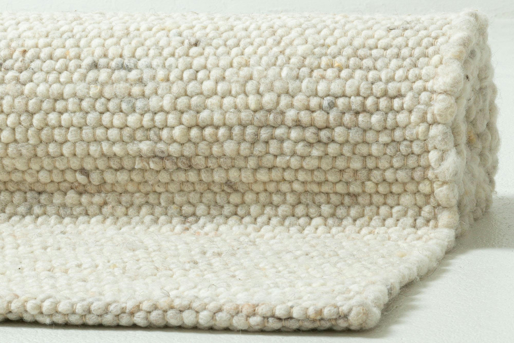 ALM-GLÜCK - Tapis tissé à la main en laine naturelle naturel 120x180