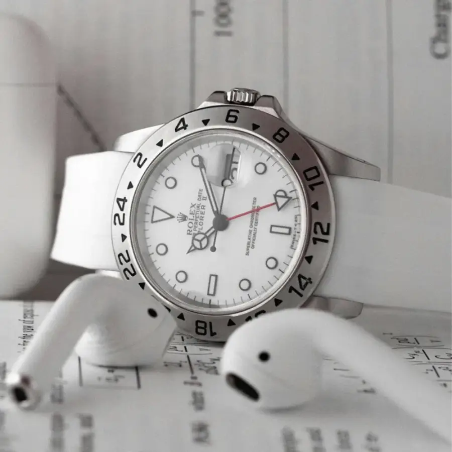 Rolex – Explorer II –  Rubber Strap – White